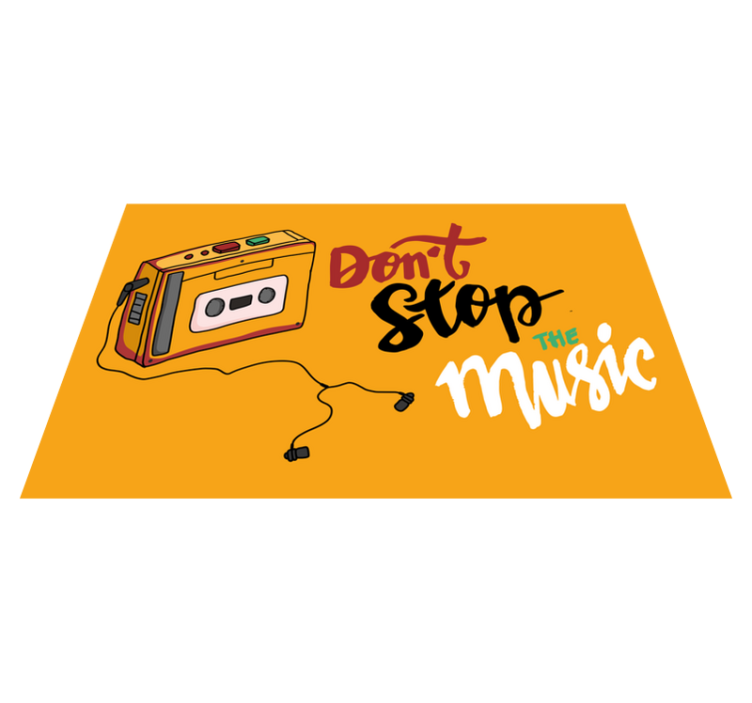 Alfombra vinílica vintage Ilustración de cassette walkman retro - TenVinilo