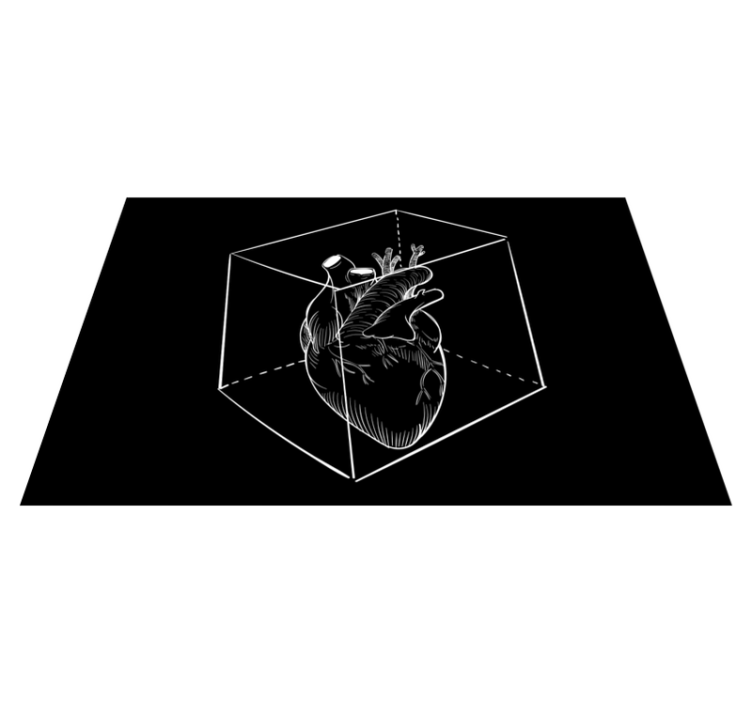 Alfombra vinílica moderna ilustración del corazón - TenVinilo