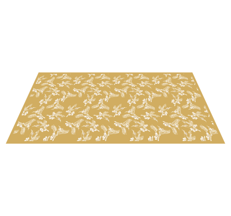 Alfombra vinílica naturaleza elegantes colibríes en flor - TenVinilo