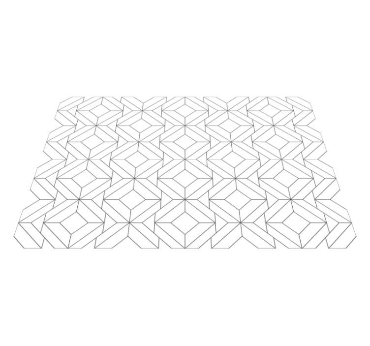 Alfombra vinílica geométrica patrón blanco - TenVinilo