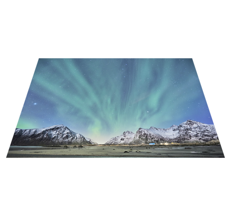 Alfombra vinílica naturaleza belleza de la aurora boreal - TenVinilo