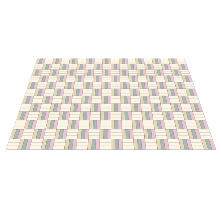 Alfombra vinílica geométrica bloques de colores tejidos - TenVinilo