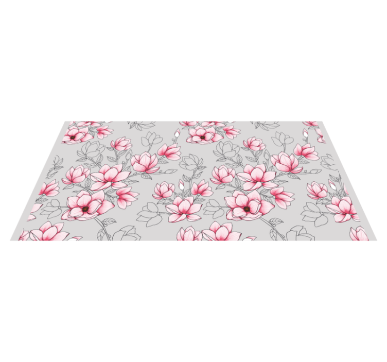 Alfombra vinílica flores patrón de flor rosa - TenVinilo