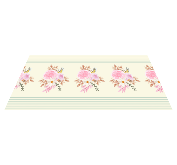 Alfombra vinílica baño arreglo floral suave - TenVinilo