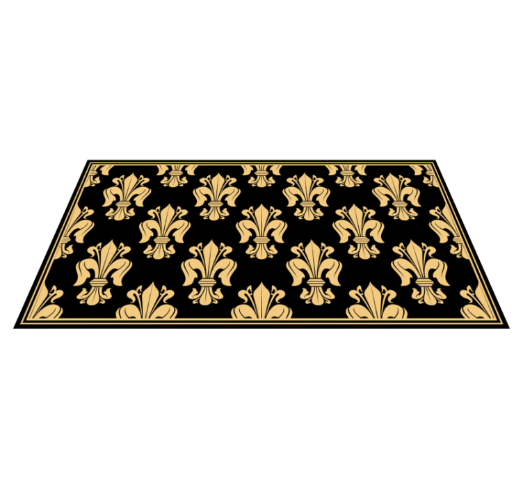 Alfombra vinílica salón elegante patrón de flor de lis - TenVinilo