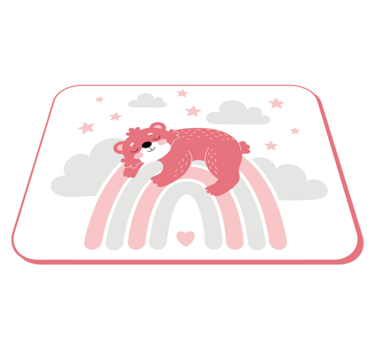 Alfombra vinílica bebé oso soñoliento arcoiris - TenVinilo