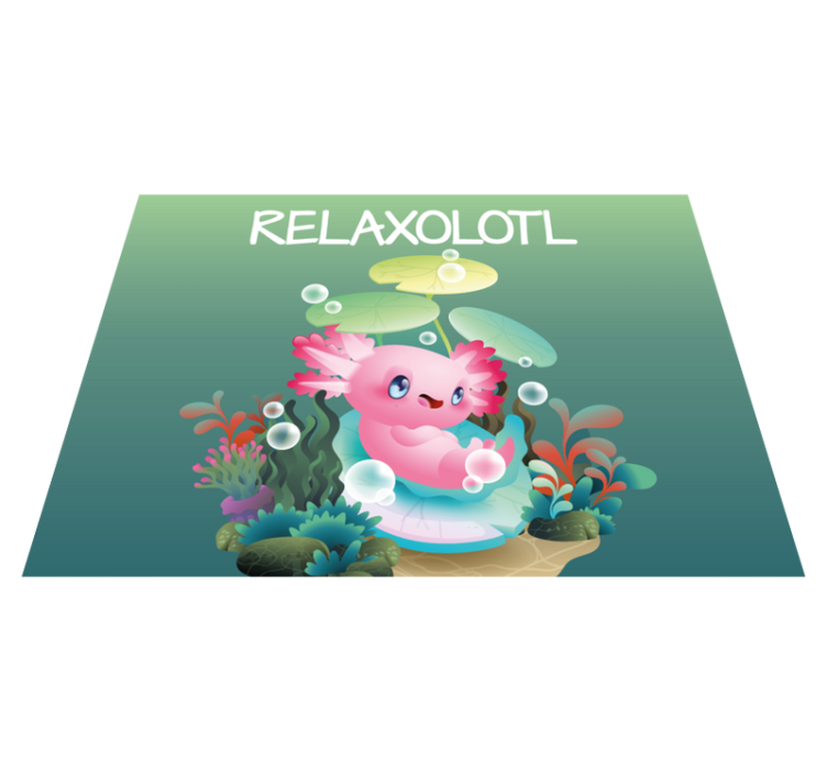 Alfombra vinílica infantil Patrón azul "relaxolotl" - TenVinilo