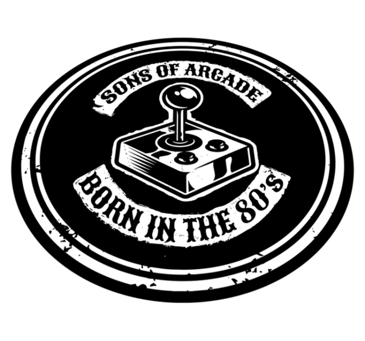 Alfombra vinílica con frase Hijos de los 80 - TenVinilo