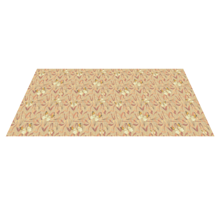 Alfombra vinílica salón conjunto con estampado floral - TenVinilo