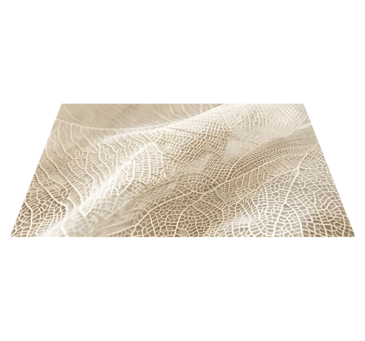 Alfombra vinílica beige hojas minimalistas - TenVinilo