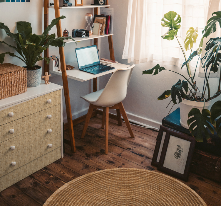 Alfombra vinílica dormitorio nórdica textura tejido Teplon - TenVinilo
