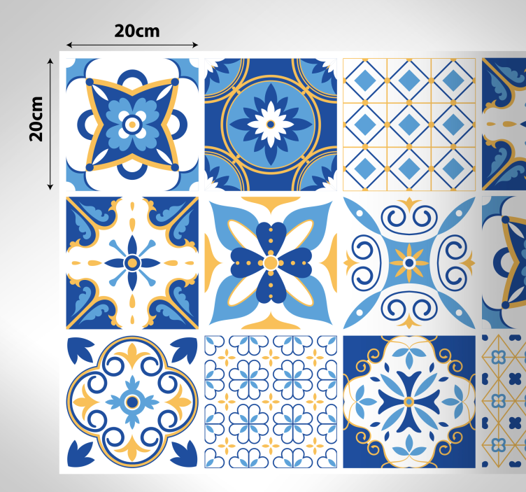 Alfombra vinílica azulejos inspiración cerámica - TenVinilo
