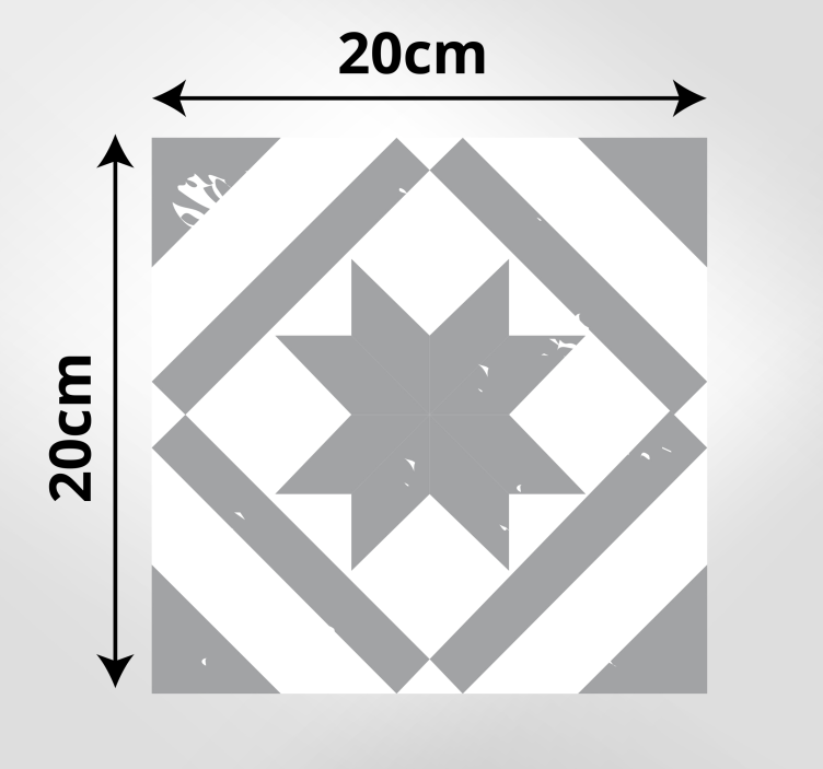 Alfombra vinílica mosaico azulejos con estrellas - TenVinilo