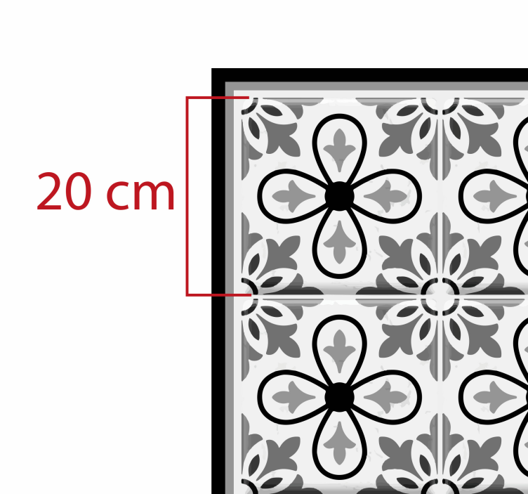 Alfombra hidráulica vinílica blanca y negra - TenVinilo