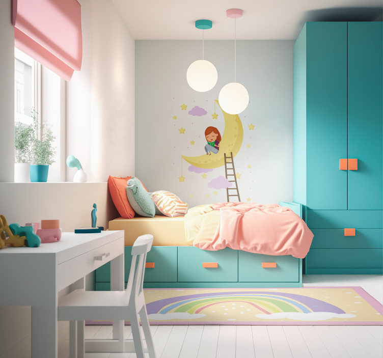 Alfombra vinílica infantil arcoiris pastel - TenVinilo