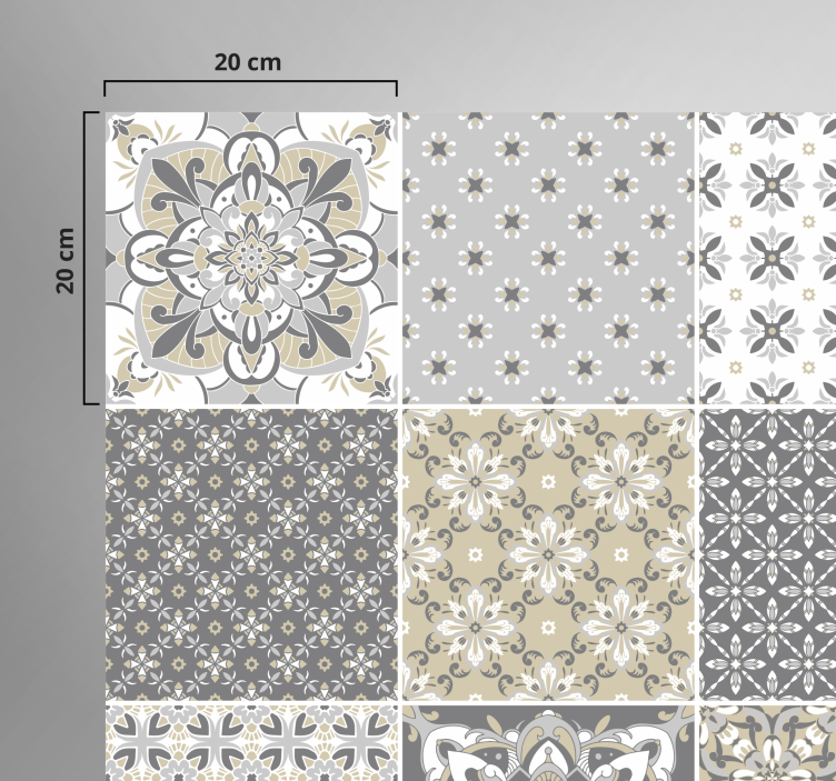 Alfombra vinílica cocina azulejos grises marroquíes - TenVinilo