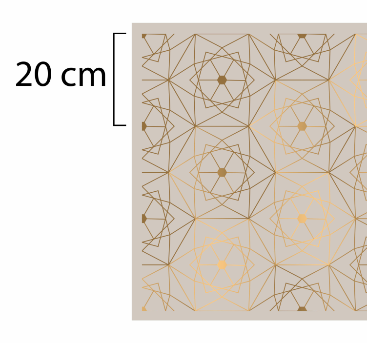 Alfombra vinílica beige geometría dorada - TenVinilo