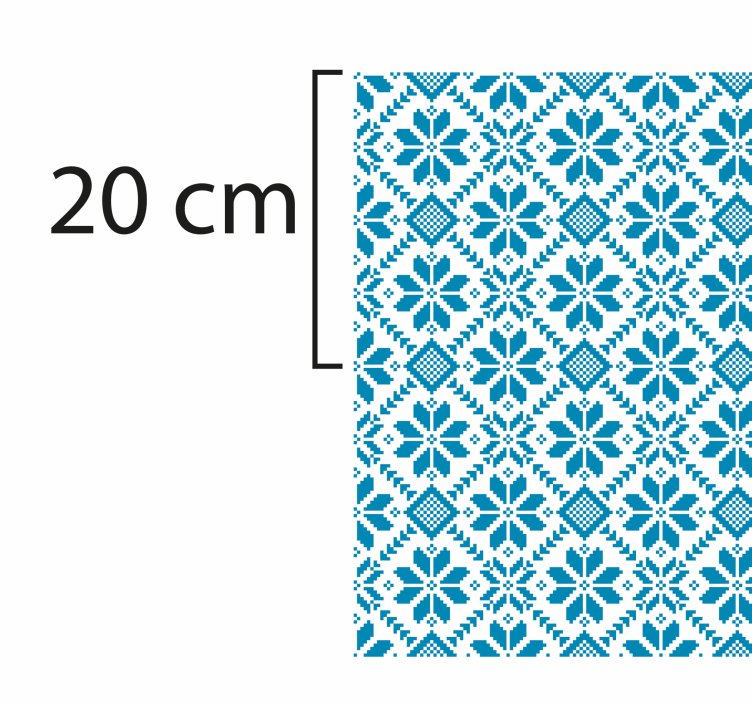 Alfombra vinílica hidráulica motivo de azulejo azul - TenVinilo