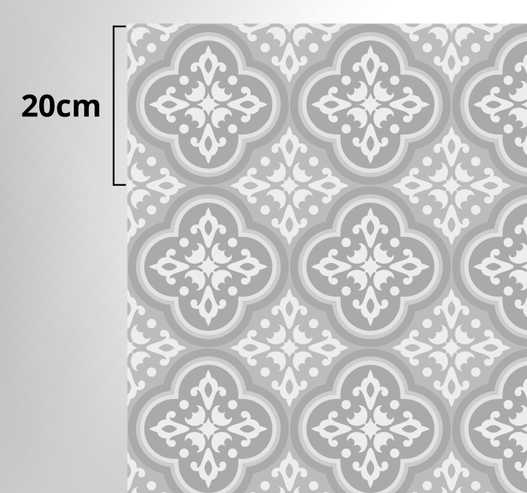 Alfombra de vinilo cocina losetas hidráulicas grises - TenVinilo