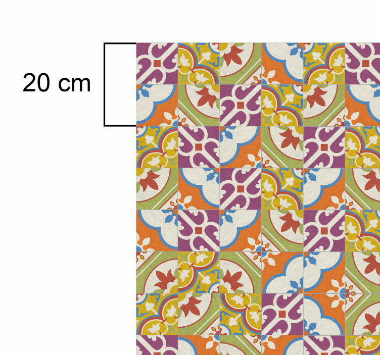 Alfombra de vinilo vintage patrón de baldosas ornamentales - TenVinilo