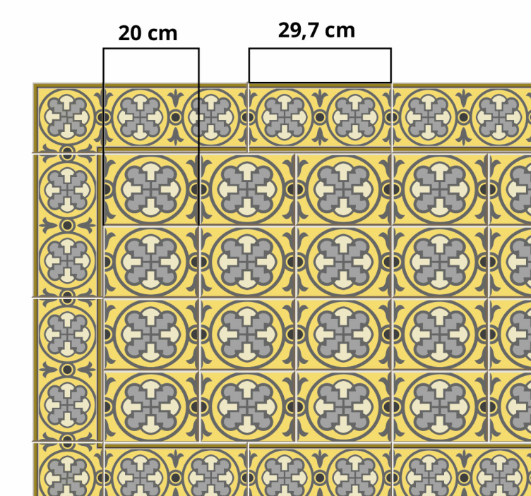 Alfombra vinílica hidráulica mediterráneo adornado - TenVinilo