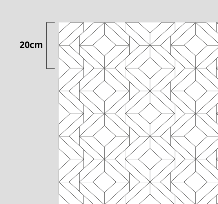 Alfombra vinílica geométrica patrón blanco - TenVinilo