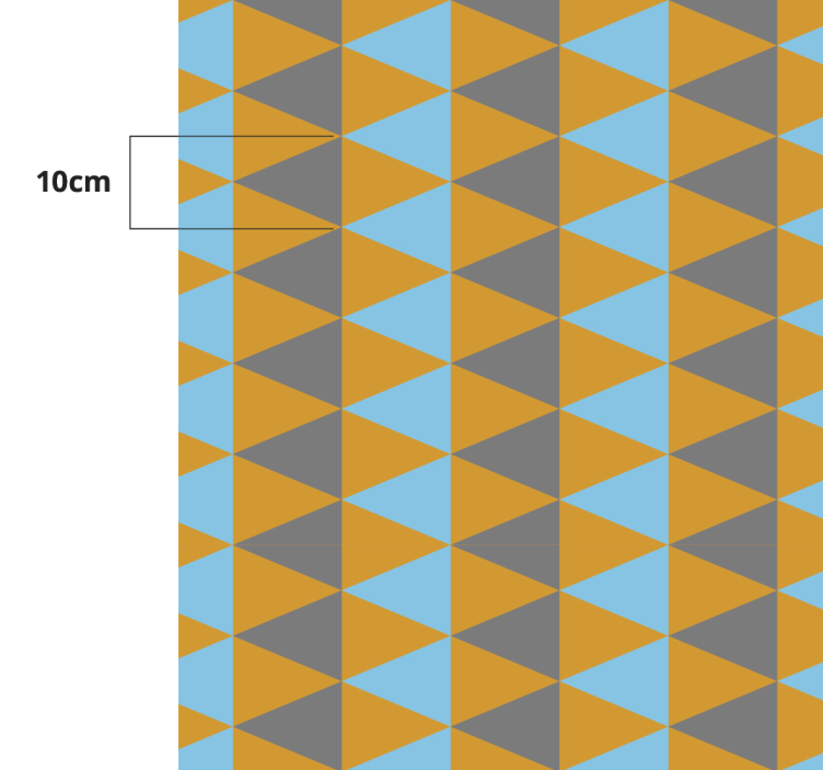 Alfombra vinílica geométrico naranja y azul - TenVinilo
