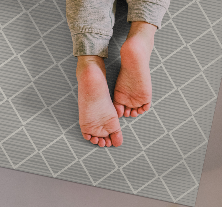 Alfombra vinílica salón superficie con patrón de diamante - TenVinilo