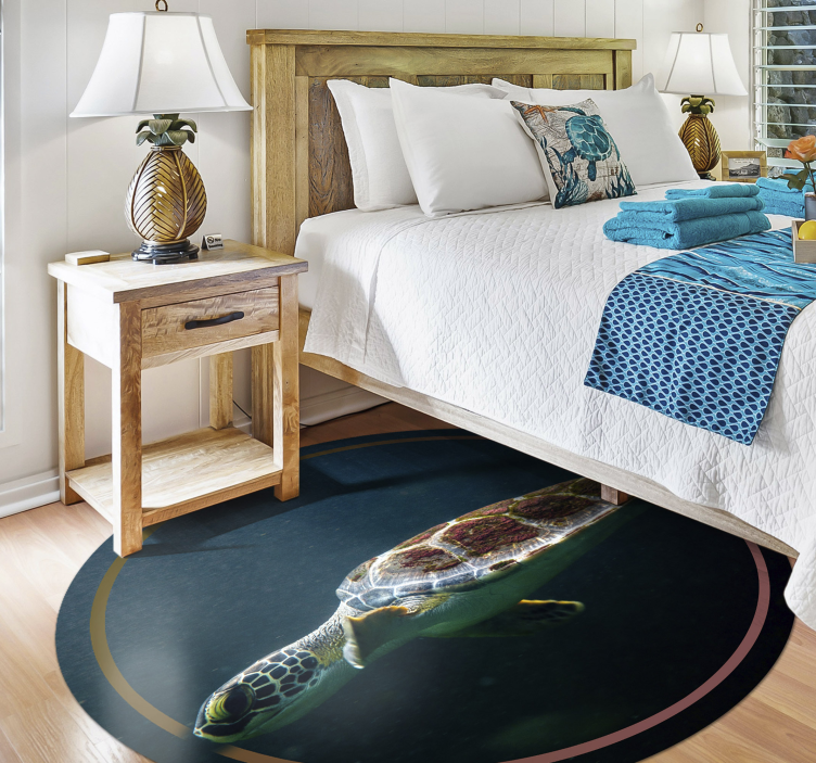 Aflombra vinílica animales círculo de tortugas marinas - TenVinilo