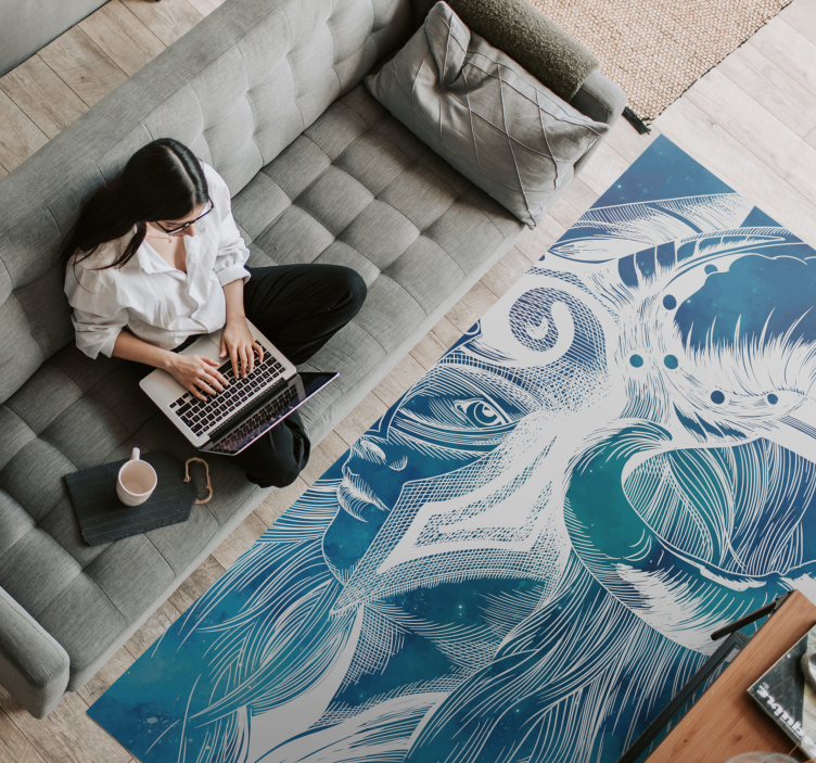 Aflombra vinílica animales ilustración caprina mítica - TenVinilo