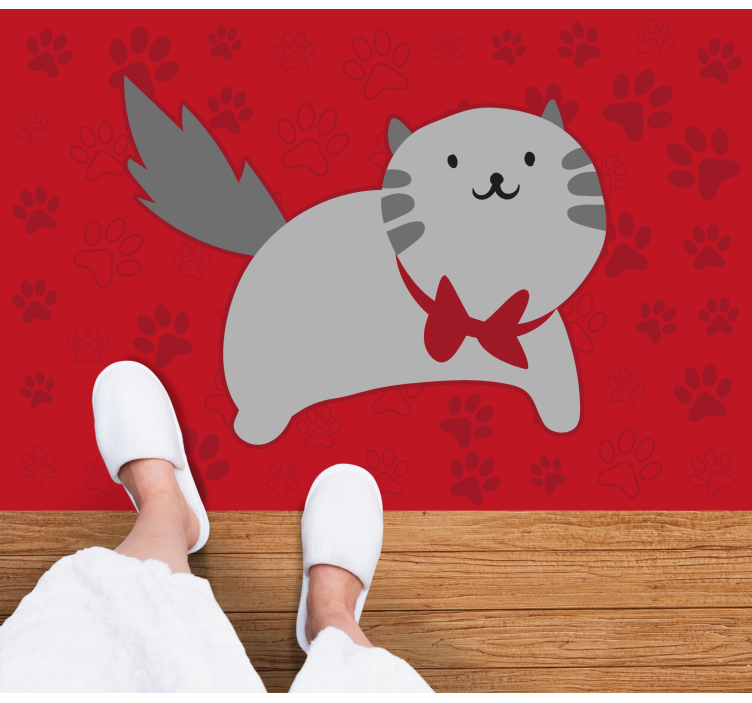 Aflombra vinílica animales ilustración de gato alegre - TenVinilo