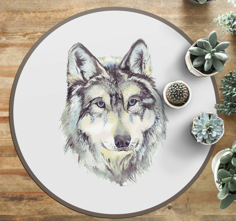 Aflombra vinílica animales ilustración de lobo - TenVinilo