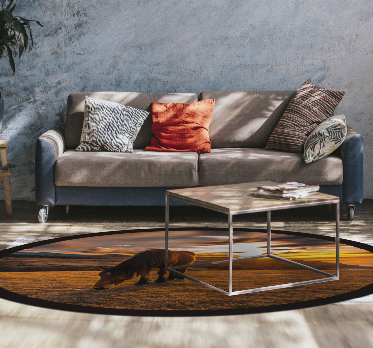 Aflombra vinílica animales majestuoso caballo comiendo - TenVinilo