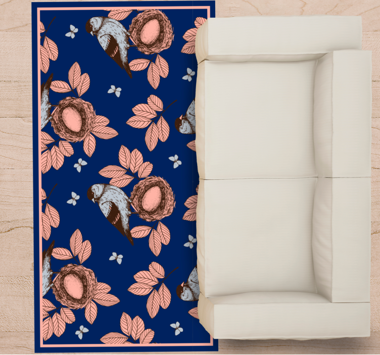 Aflombra vinílica animales motivo botánico de nido de pájaro - TenVinilo