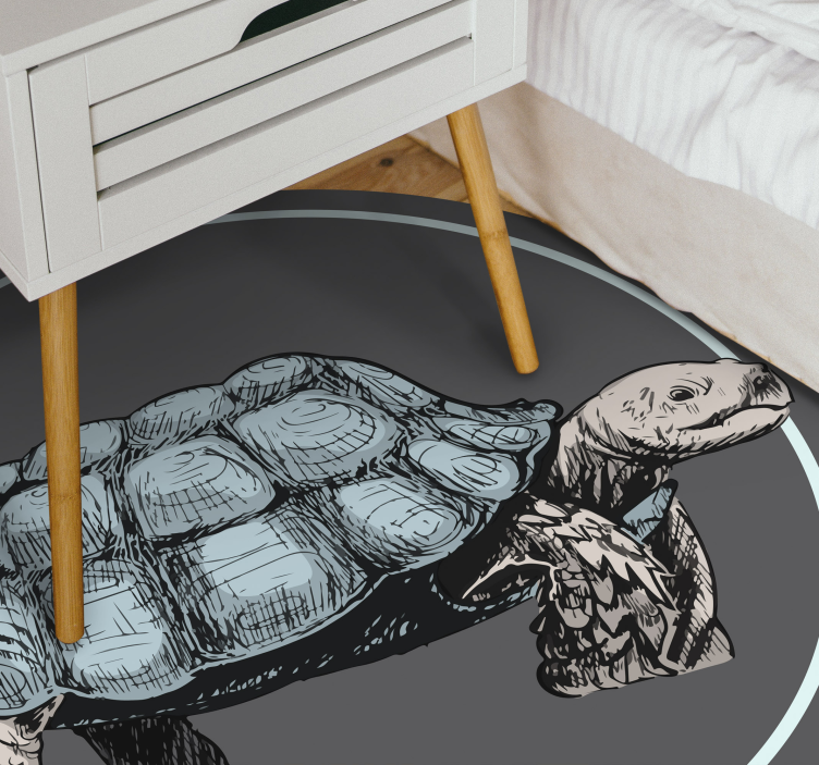 Aflombra vinílica animales tortuga ilustrada - TenVinilo