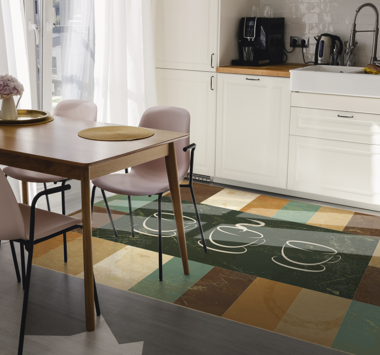 Alfombra vinílica Taza de anuncio de café - TenVinilo