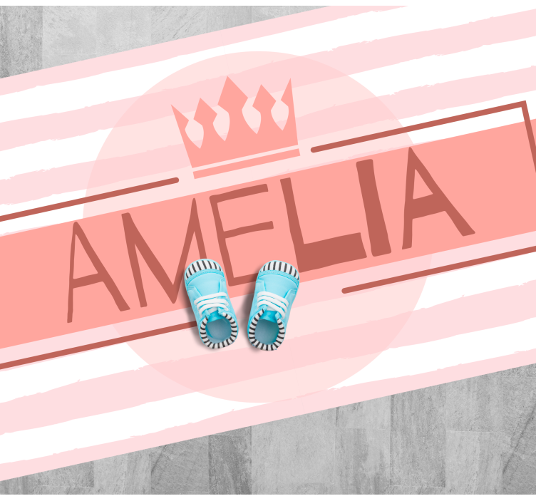 Alfombra vinílica con nombre Princesa coronada nombre - TenVinilo