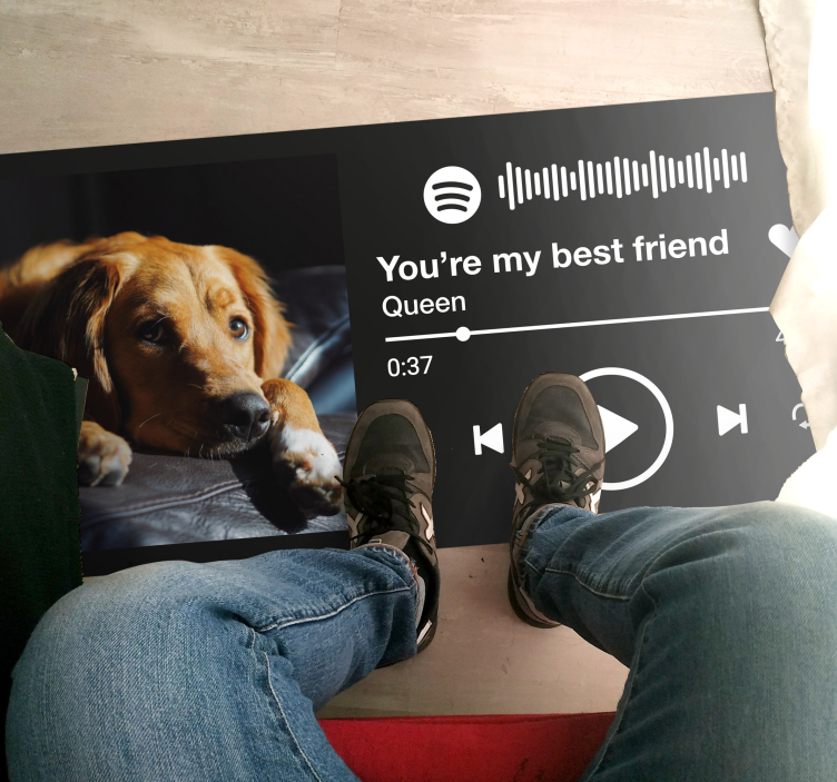 Alfombra vinílica con nombre Spotify música con texto e imagen - TenVinilo