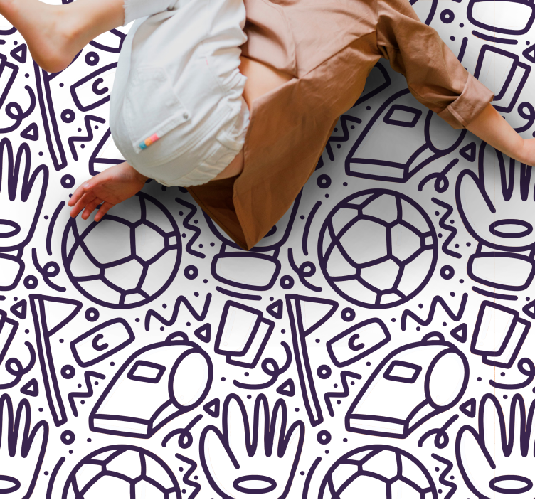 Alfombras vinílicas juvenils Diseño de doodle de deporte - TenVinilo