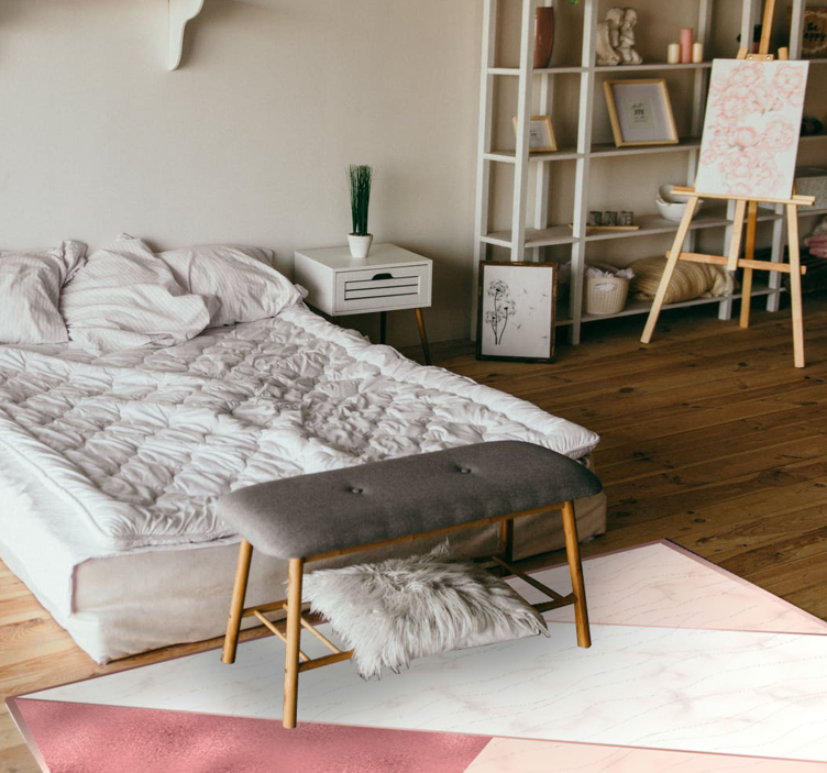 Alfombra vinílica nórdica Triángulos de mármol - TenVinilo