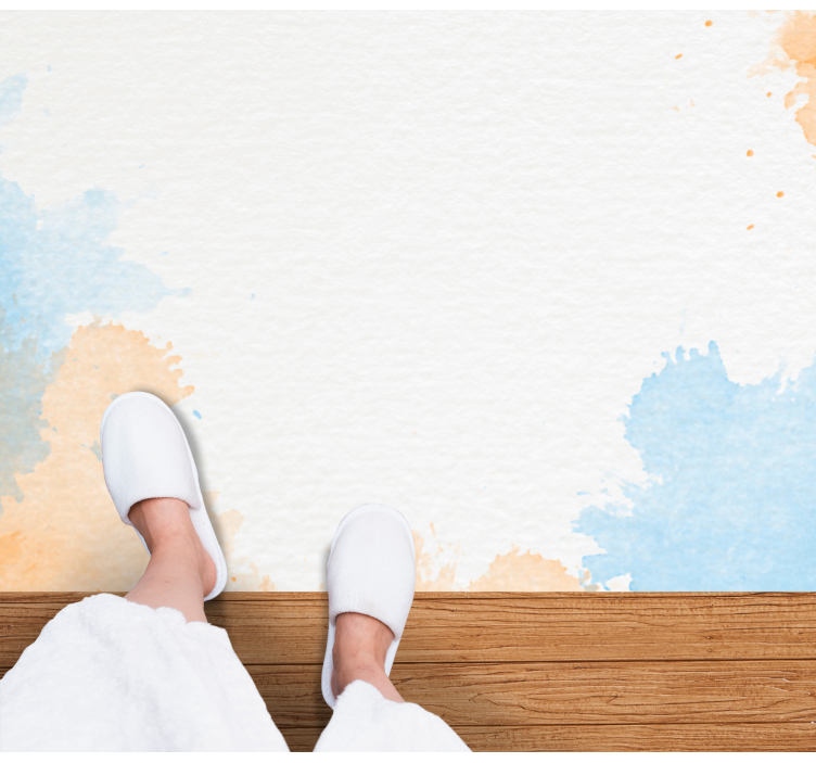 Alfombra vinílica vintage Acuarelas pintadas a mano - TenVinilo