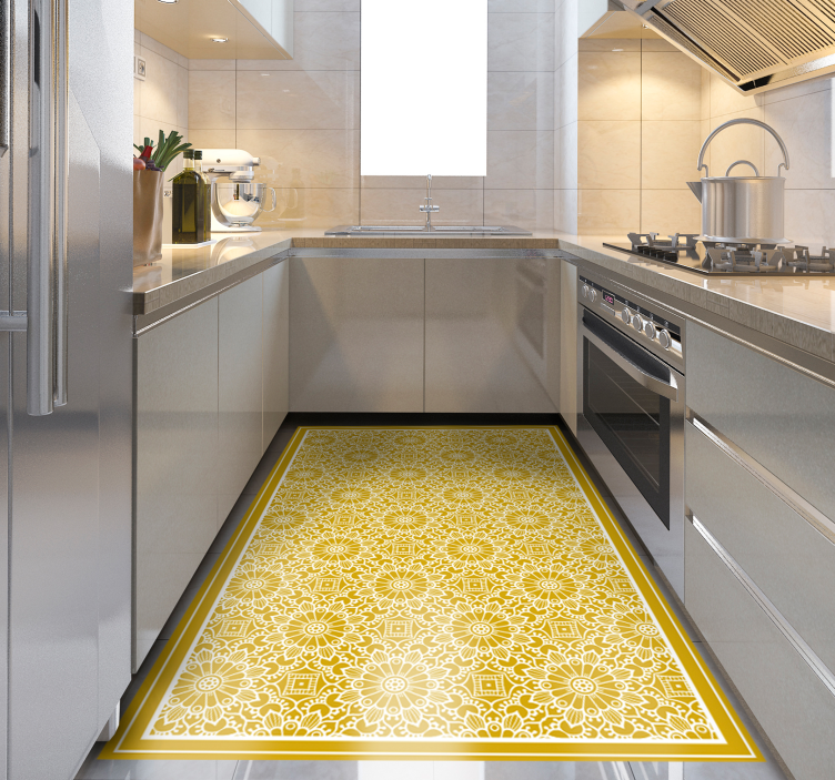 Alfombra vinílica vintage Forma vintage amarillo - TenVinilo