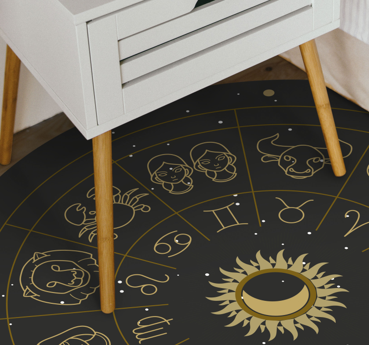 Alfombra vinílica abecedario circulo del zodiaco - TenVinilo