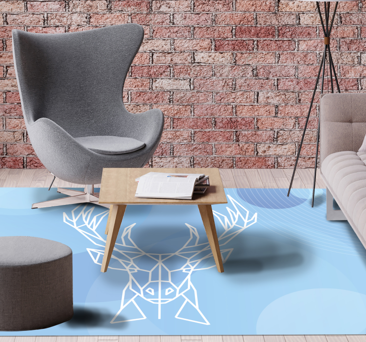 Aflombra vinílica animales cabeza de ciervo geométrica - TenVinilo