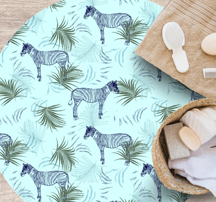 Aflombra vinílica animales cebra y hojas - TenVinilo