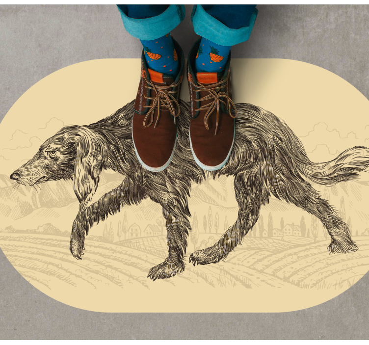 Aflombra vinílica animales elegante silueta canina - TenVinilo