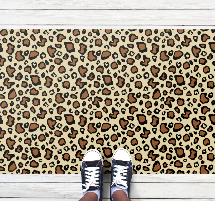 Alfombra vinílica animal print motivo de manchas de leopardo - TenVinilo