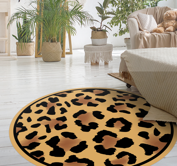 Alfombra vinílica animal print patrón de leopardo salvaje - TenVinilo