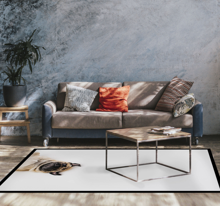 Aflombra vinílica animales diseño de retrato de pug - TenVinilo