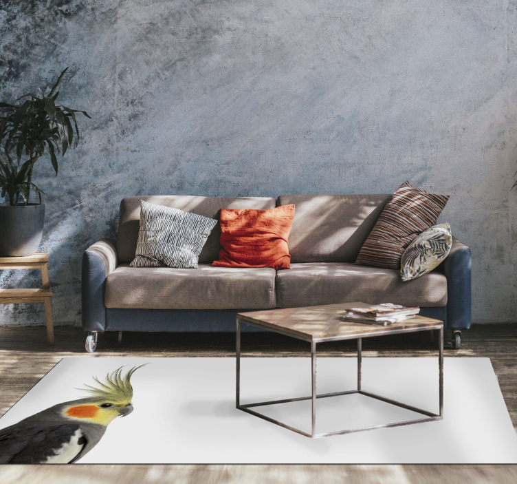 Aflombra vinílica animales silueta de cacatúa - TenVinilo